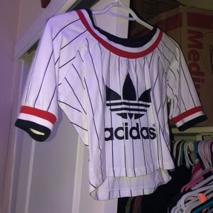 Adidas Tennis Striped Crop Tee